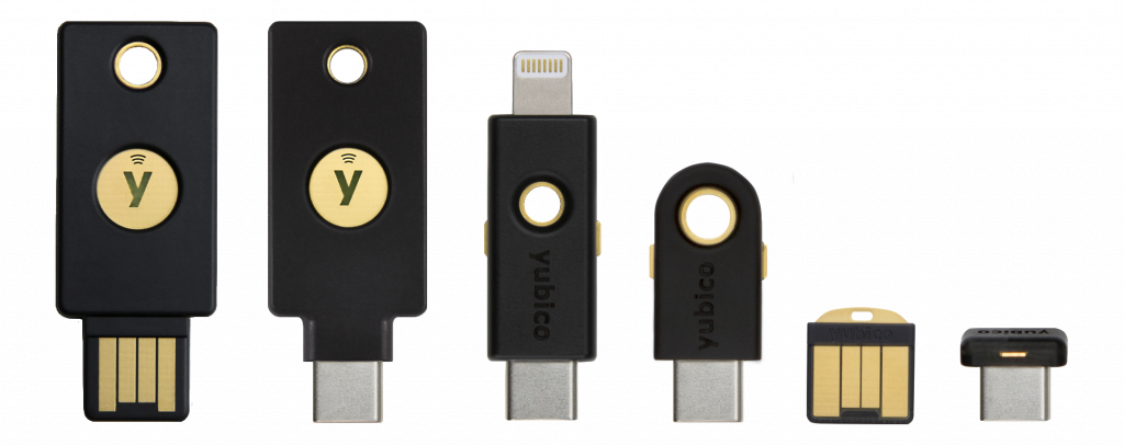 YubiKey 5 series lineup.