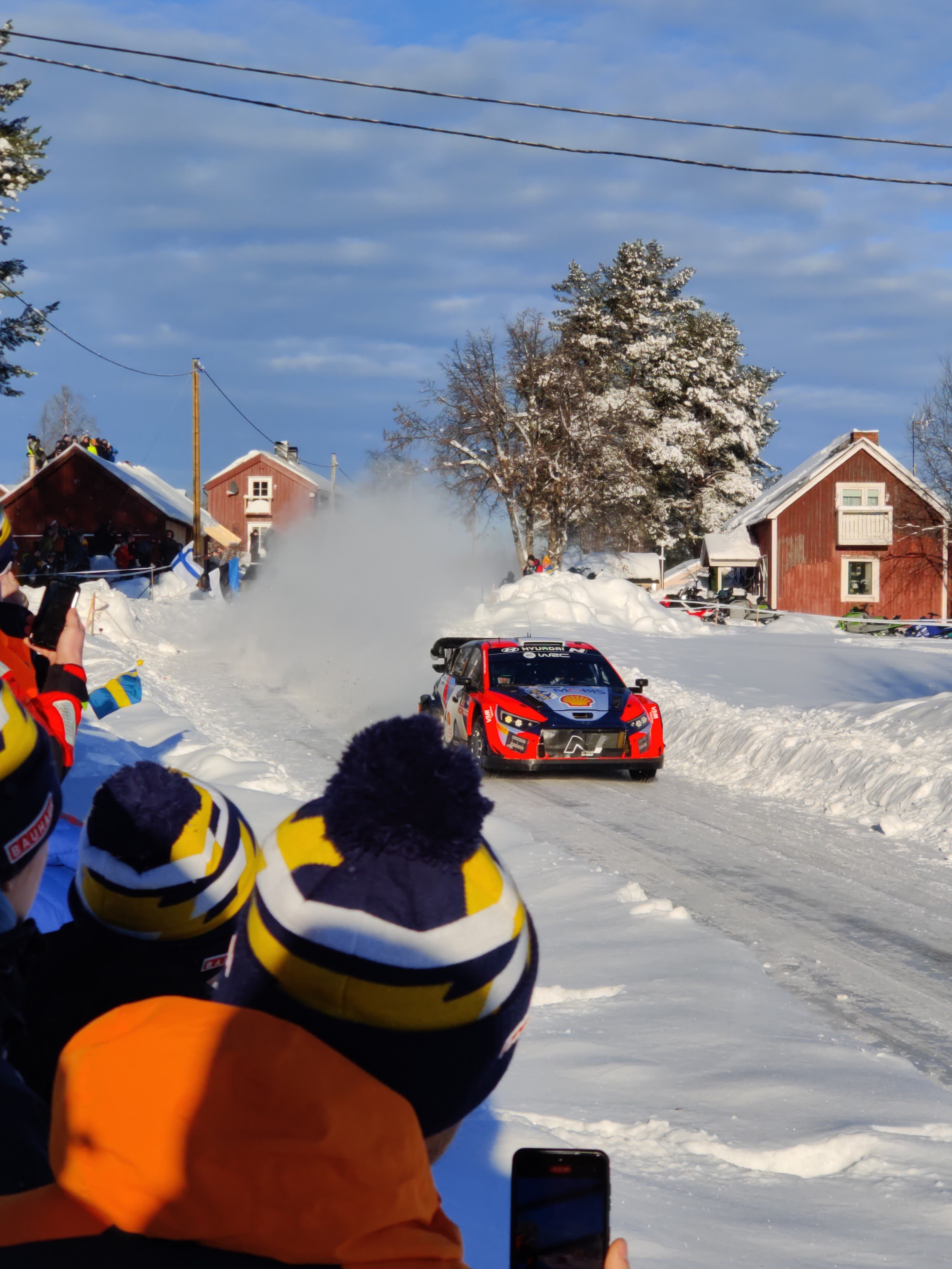 Rally car in a snowy landscape