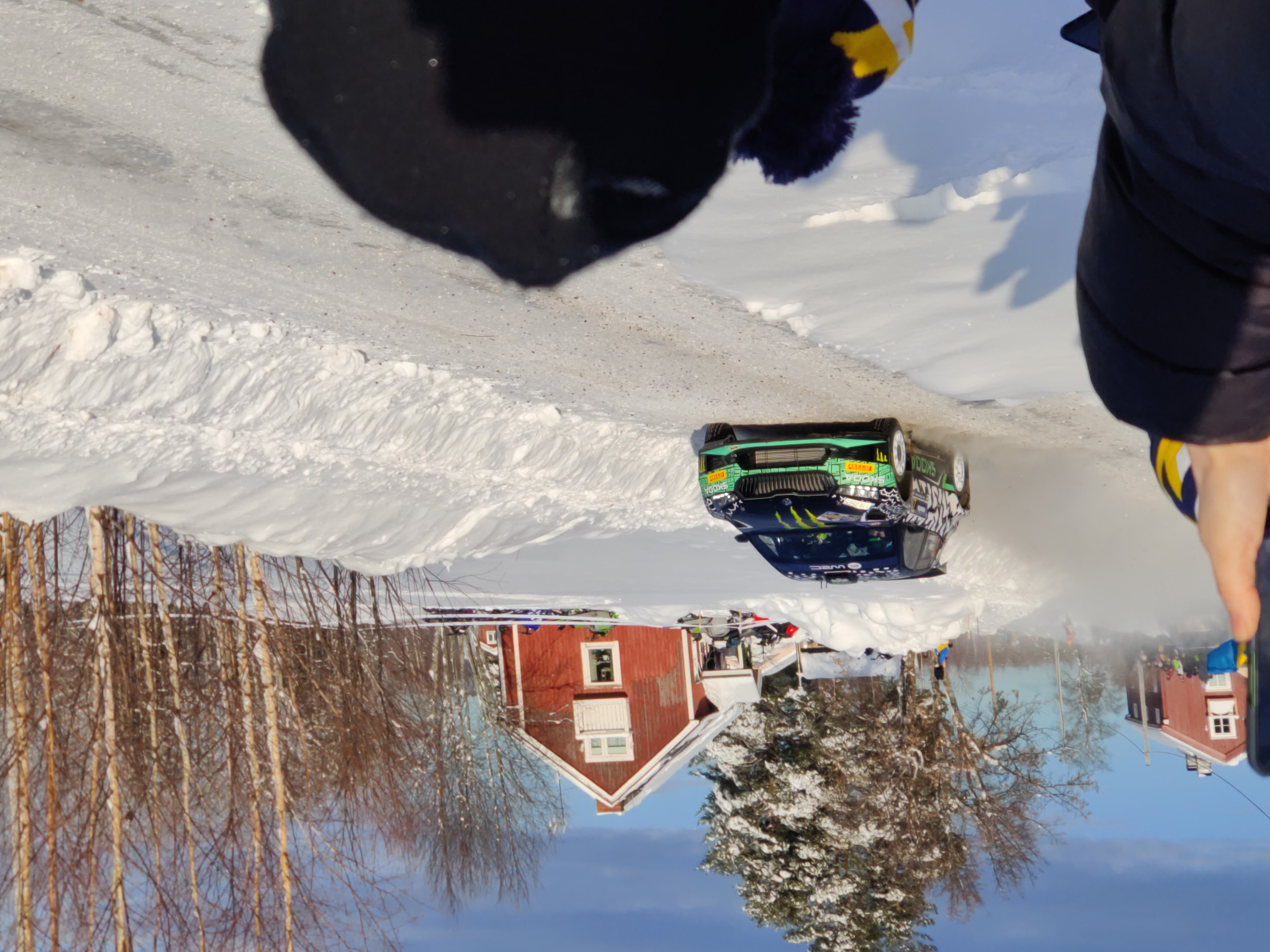 Rally car in a snowy landscape